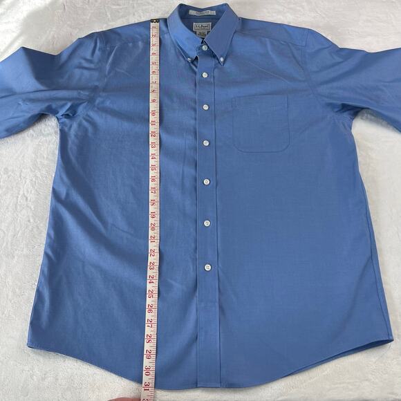 L.L. Bean Blue Wrinkle Free Traditional Fit Men's Button Down Shirt Size 16.5-32 - Picture 6 of 6